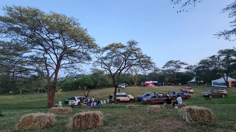 Open camp field prepared for a group gathering